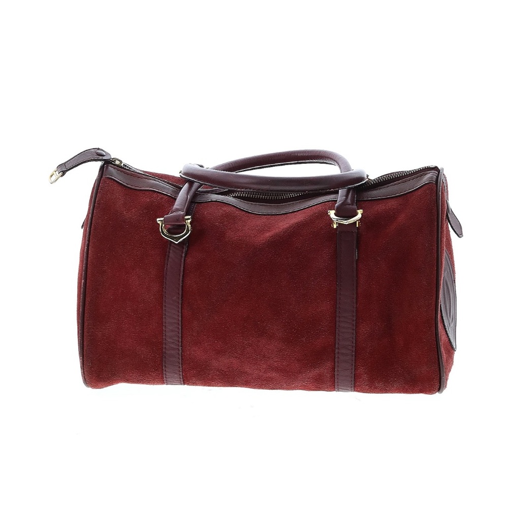Cartier Elegant Burgundy Suede Satchel